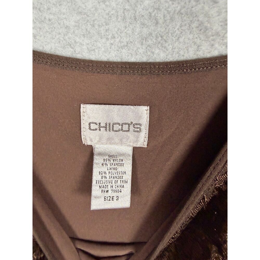 Chico’s Brown Floral Lace Overlay Tank Top Size 3 XL 16/18 3860 - Picture 2 of 5